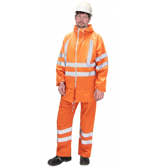 Костюм влагозащитный сигнальный с СОП SIRIUS Профи (225 гр/м2) оранжевый (ЧЗ)
