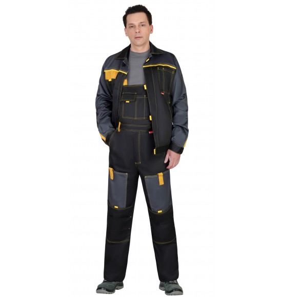 Костюм СИРИУС-ФАВОРИТ куртка, п/к, черный с темно-серым