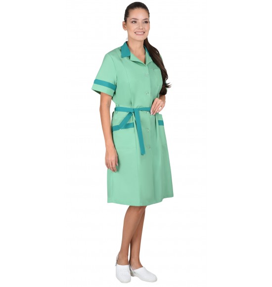 Халат СИРИУС-КЛАССИКА женский мятный с темно-зеленым (СТ)