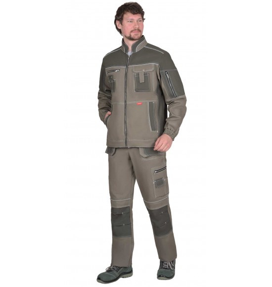 Костюм СИРИУС-ТОКИО куртка, брюки т. песочный с хаки 100%х/б пл. 265 г/кв.м