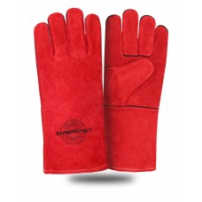 Краги спилковые ЯМАЛ Safeprotect красные (флисовая подкладка) р.10,5 (х12х60)