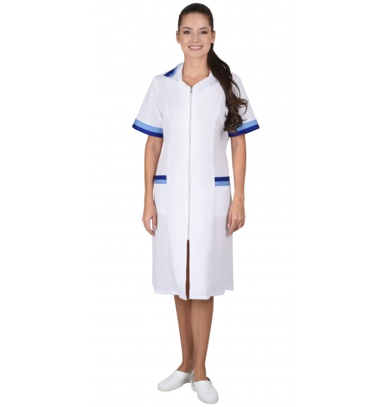 Халат СИРИУС-МИЛА женский белый с голубым и васильковым