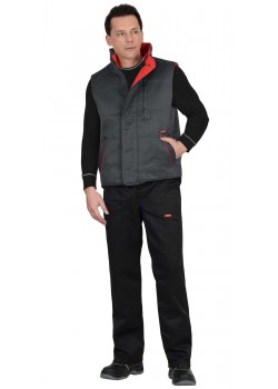 Жилет СИРИУС-ПРОФИ утеплённый, темно-серый
