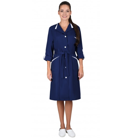 Халат СИРИУС-КОМФОРТ т.синий с белым