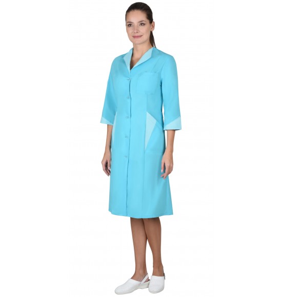 Халат СИРИУС-МАРЛЕН женский бирюзовый со светло-бирюзовым