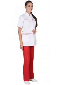 Костюм СИРИУС-ЛАУРА женский белый с красным