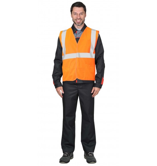 Жилет сигнальный SIRIUS класс 2, 3 СОП (трик.120 гр/м2, карманы) оранжевый