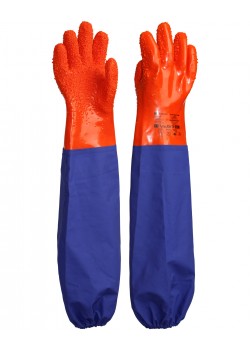 Перчатки Safeprotect РЫБАК ЛОНГ-SP (интерлок+ПВХ с крошкой, с нарукавником дл.26+40см)