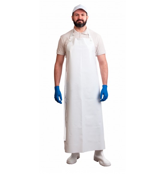 Фартук полиуретановый ЛАРИПОЛ облегченный белый толщина 0,15мм, р. 90см х 115см (ФАР014)(х24)