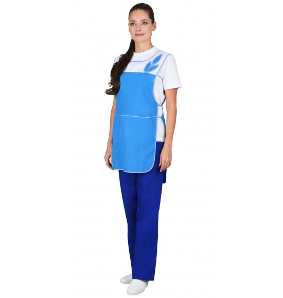 Фартук-сарафан СИРИУС-ВЕСНА бирюзовый с белым