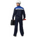 Костюм "СИРИУС-Стандарт" куртка, брюки т.синий с васильковым СОП 50 мм