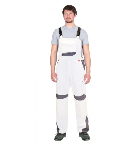 Полукомбинезон СИРИУС-ЦИТРИН белый со средне-серым