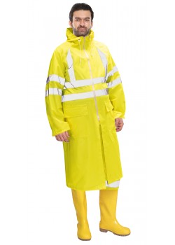 Плащ влагозащитный сигнальный с СОП SIRIUS Профи (225 гр/м2) лимонный (ЧЗ) Плащ влагозащитный сигнальный с СОП SIRIUS Профи (225 гр/м2) лимонный (ЧЗ)