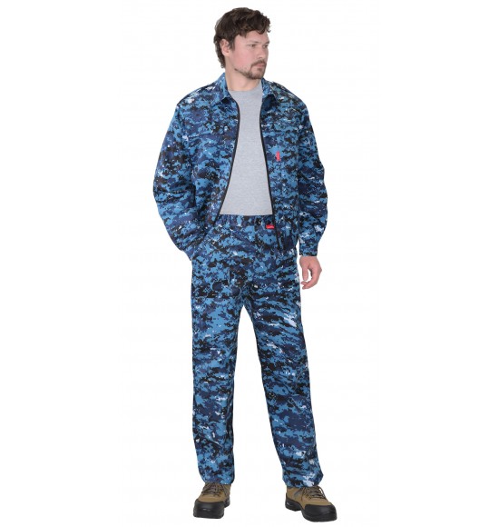 Костюм СИРИУС-БЛОКПОСТ куртка, брюки (тк.кроун-принт) КМФ Цифра синяя