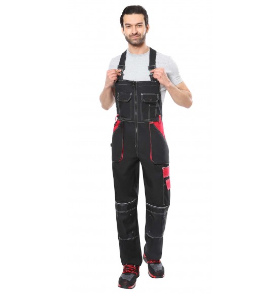 Полукомбинезон СИРИУС-АГАТ черный с красным пл. 260 г/кв.м. ВО отделка