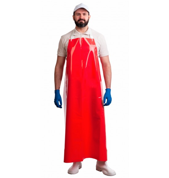 Фартук полиуретановый ЛАРИПОЛ уплотненный красный, толщина 0,3мм,р.90см х115см(ФАР013)(х12)