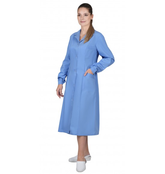 Халат женский с рельефами голубой СТ