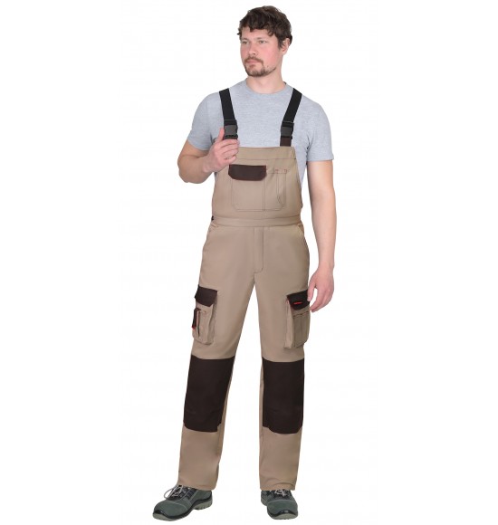 Полукомбинезон СИРИУС-ДЖЕТ БРАУН песочный с т.коричневым тк. мех. стрейч с ВО