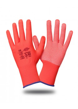 Перчатки Safeprotect НейпМикро-К (нейлон+ПВХ-микроточка, красный)