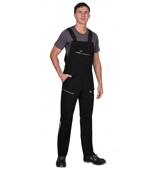 Полукомбинезон СИРИУС-ДЕКСТЕР черный с лимонной отделкой, тк. стрейч с ВО