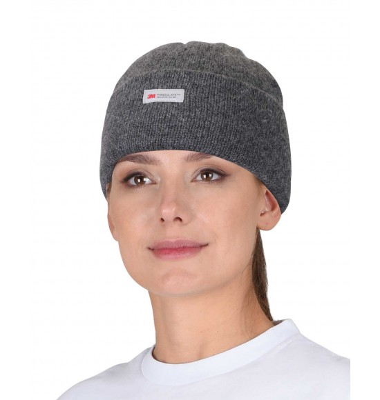 Шапка полушерстяная Иней, утеплитель Тинсулейт, цвет серый Шапка полушерстяная Иней, утеплитель Тинсулейт, цвет серый