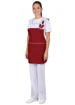 Фартук-сарафан СИРИУС-ВЕСНА  бордовый с белым