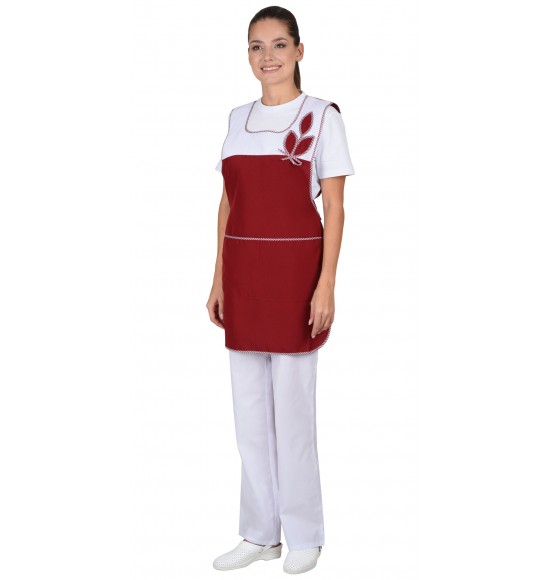 Фартук-сарафан СИРИУС-ВЕСНА бордовый с белым Фартук-сарафан СИРИУС-ВЕСНА бордовый с белым