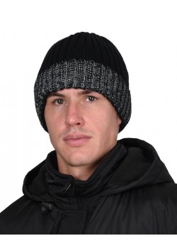 Шапка черная с СВ-элементами СИРИУС Юка, с утеплителем Тинсулейт (х12х60)