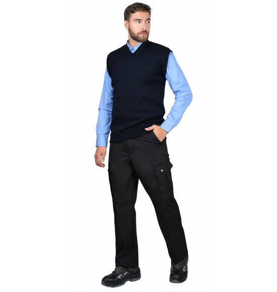 Жилет трикотажный тёмно-синий