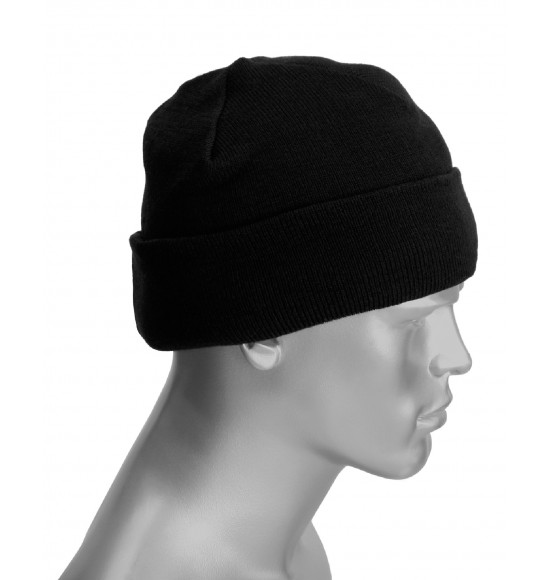 Шапка трикотажная зимняя на синтепоне (120 гр/м2) черная