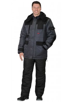 Куртка зимняя 5501 серая с черным