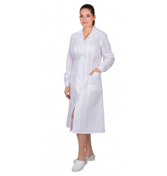 Халат женский с рельефами белый Халат женский с рельефами белый
