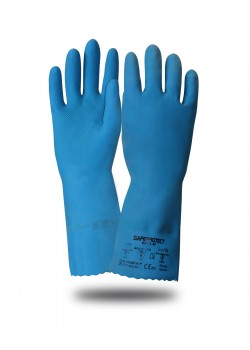 Перчатки Safeprotect КЩС-1-SP синие (латекс, слой Silver, толщ.0,45мм, дл.300мм)