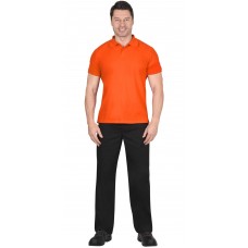 Рубашка-поло оранжевая короткие рукава с манжетом, пл.180 г/м2 (ЧЗ)
