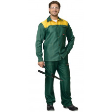 Костюм "СИРИУС-Стандарт" куртка, брюки зеленый с желтым