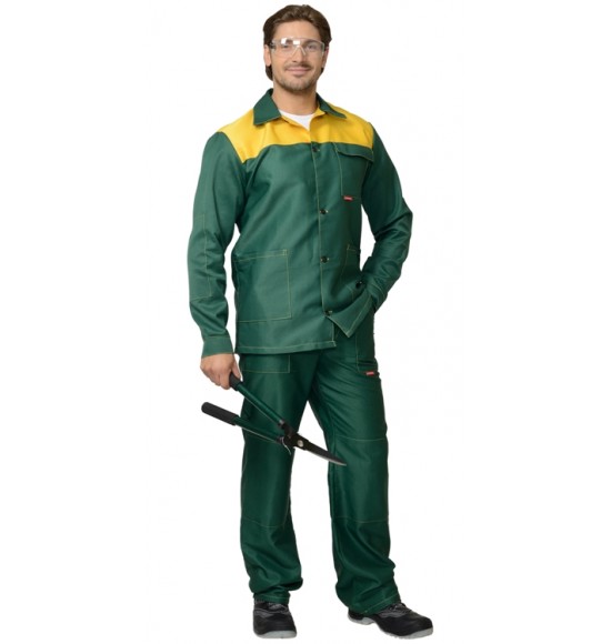 Костюм "СИРИУС-Стандарт" куртка, брюки зеленый с желтым