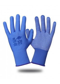 Перчатки Safeprotect НейпМикро-Г (нейлон+ПВХ-микроточка, голубой)