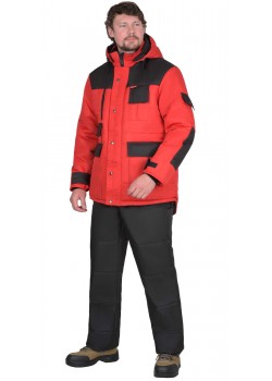 Куртка зимняя 5501 красная с черным