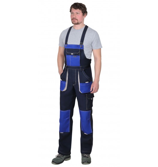 Полукомбинезон СИРИУС-ДВИН синий с васильковым и молочной отделкой пл. 275 г/кв.м