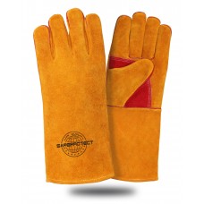 Краги спилковые Safeprotect усиленные желто-красные (подкладка) дл.38 см р.11 (х12х60)