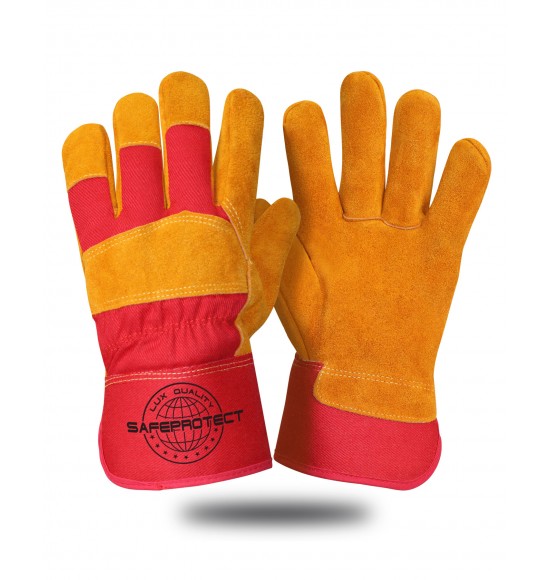 Перчатки спилковые комбинированные утепленные АЛТАЙ Safeprotect желтые(меховые) р.10,5 (х6х120)