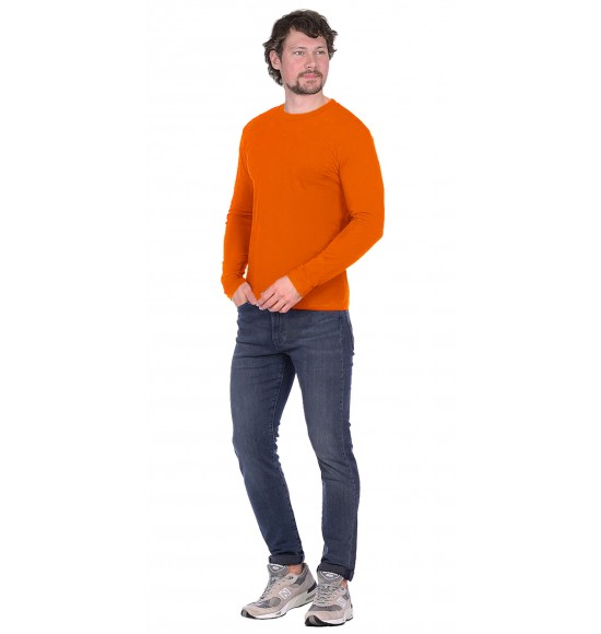 Футболка длинные рукава оранжевая 160г/м2