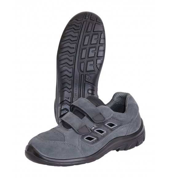 Полуботинки с перфорацией УНИВЕРСАЛ, замша (серые), ПКП, ПУ