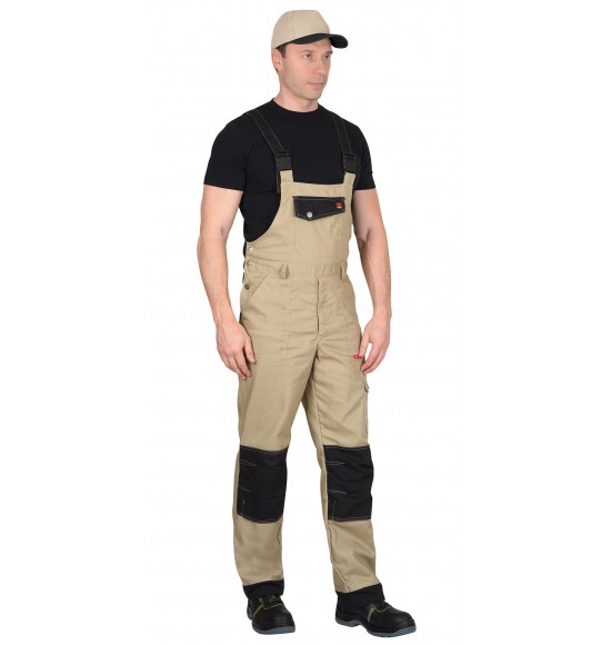 Полукомбинезон СИРИУС-ВЕСТ-ВОРК бежевый с черным пл. 275 г/кв.м