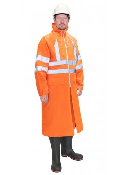 Плащ влагозащитный сигнальный с СОП SIRIUS Профи (225 гр/м2) оранжевый (ЧЗ) Плащ влагозащитный сигнальный с СОП SIRIUS Профи (225 гр/м2) оранжевый (ЧЗ)