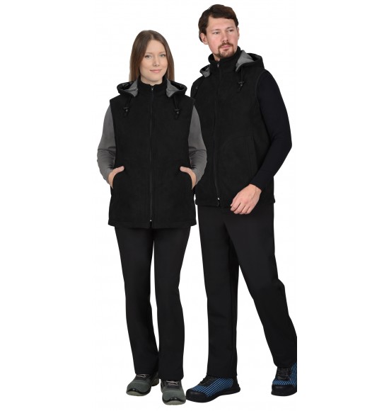 Жилет СИРИУС-ТЕХНО чёрный (флис дублированный)