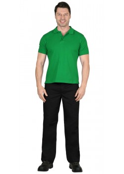 Рубашка-поло короткие рукава св.зеленая, рукав с манжетом, пл. 180 г/кв.м.