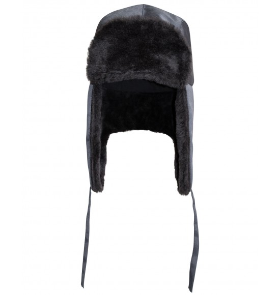 Шапка-ушанка СИРИУС-ЛЮКС т.серая (тк. смесовая)