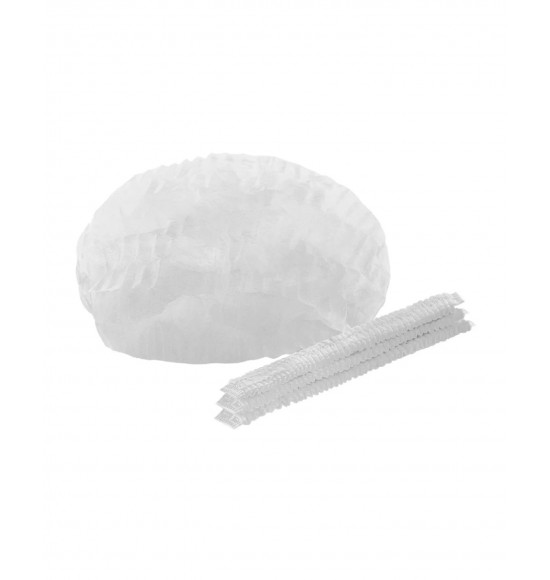 Шапочка одноразовая Шарлотта (спандбонд) белая, (упак.100 шт.)(НДС 20%)