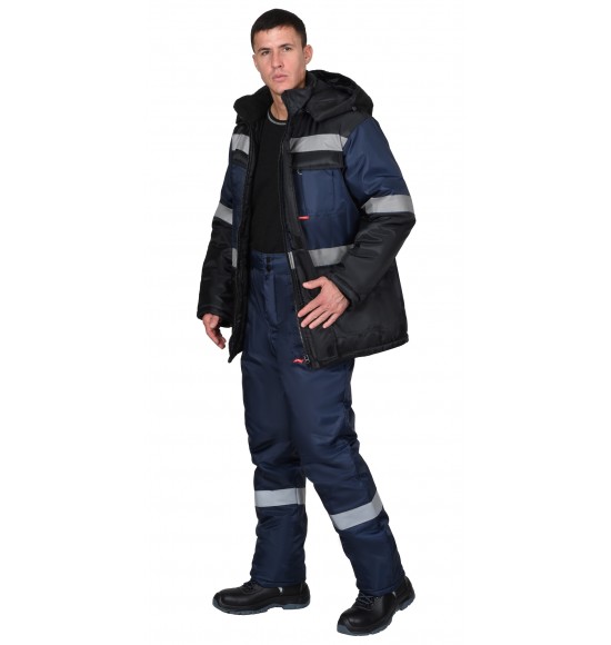 Костюм СИРИУС-ТЕРМИНАЛ зимний, куртка, брюки синий с черным и СОП